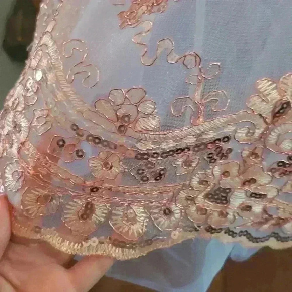 Marine blue and rose gold dance costume - Picture 4 of 5